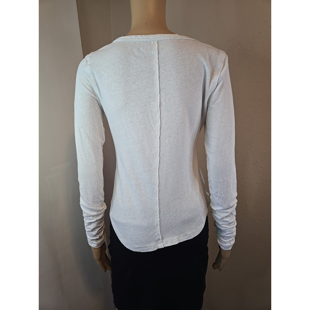 Pilcro Linen Cotton Henley Top White Long Sleeve Anthropologie Women S - Picture 7 of 10